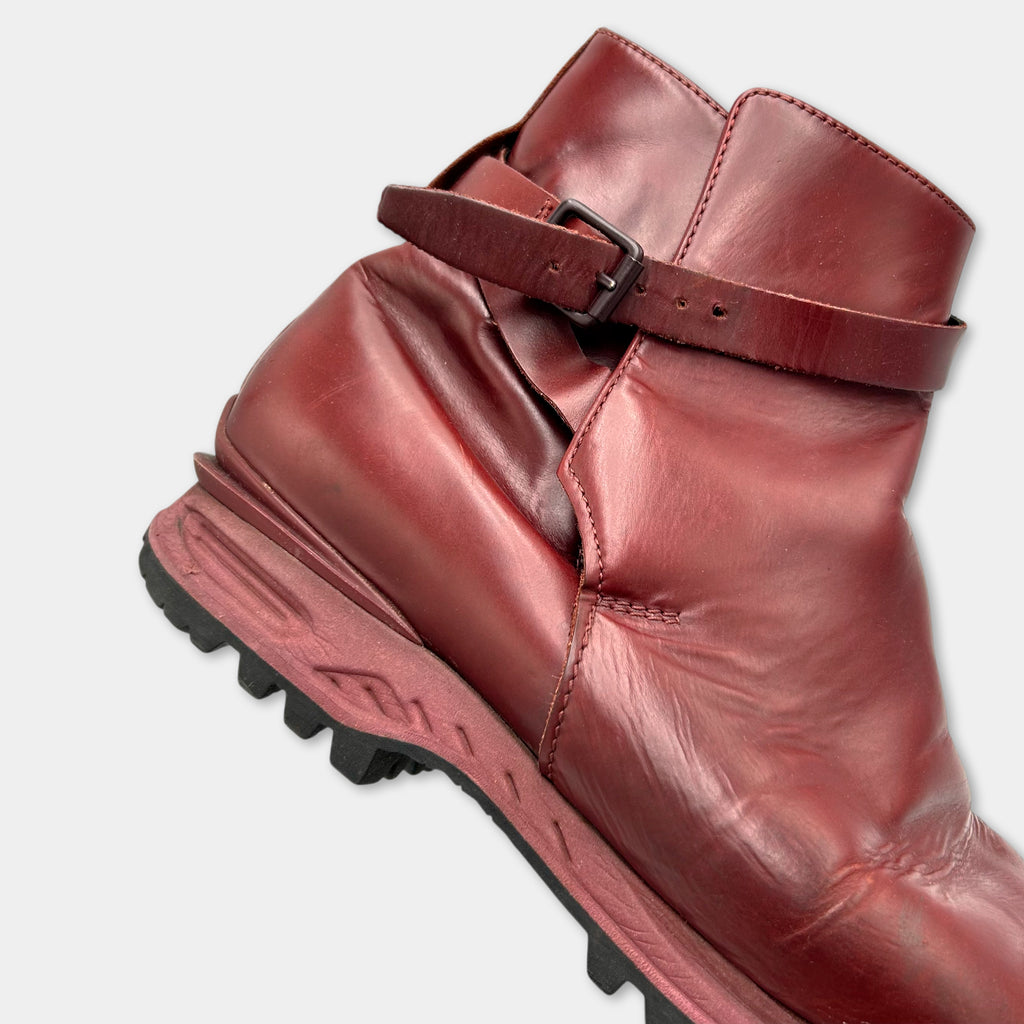 Acne Studios Track Oxblood Leather Boots