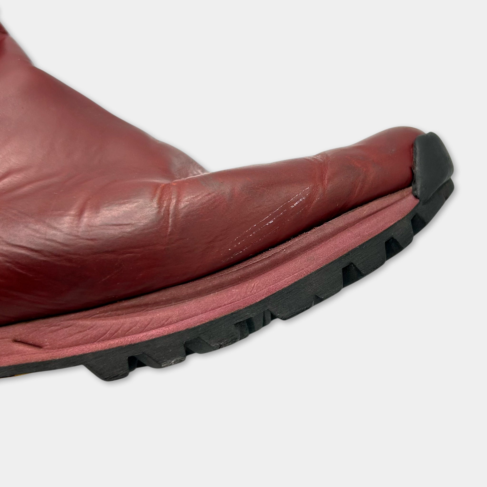 Acne Studios Track Oxblood Leather Boots