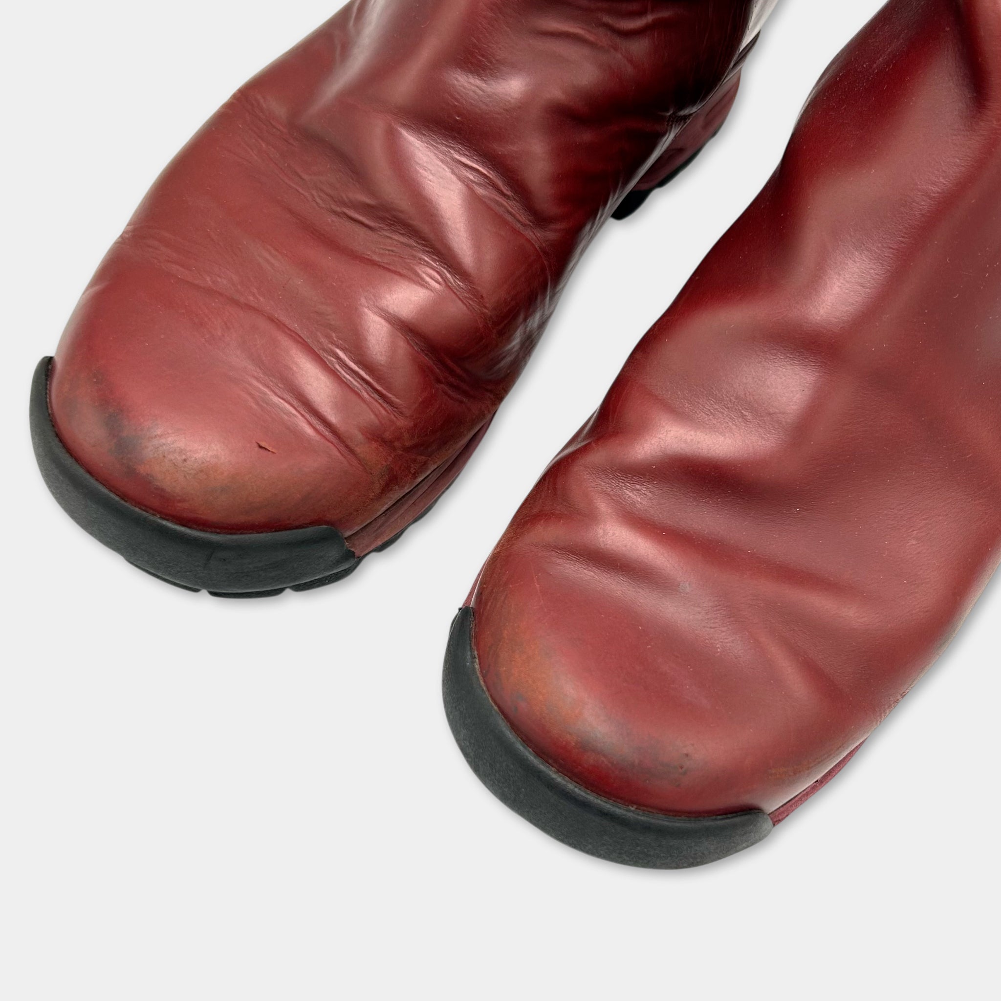 Acne Studios Track Oxblood Leather Boots