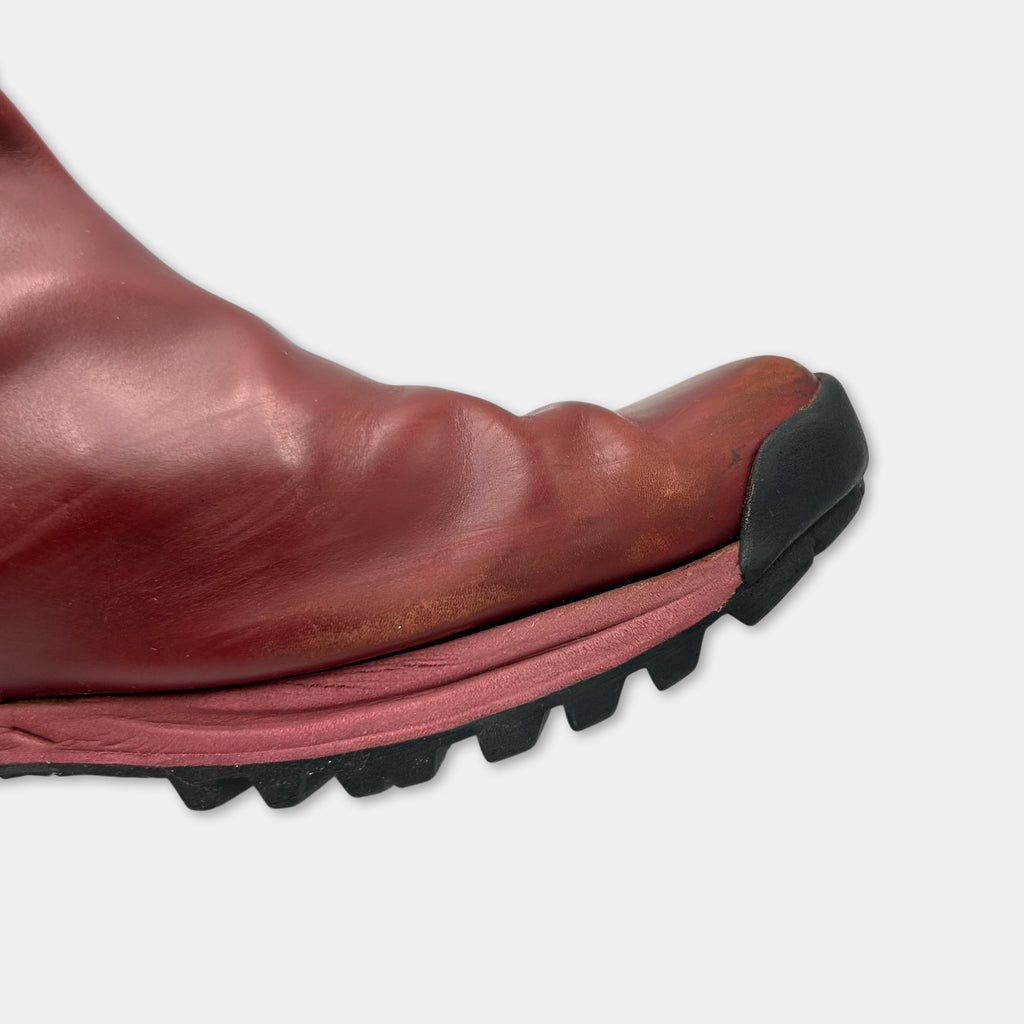 Acne Studios Track Oxblood Leather Boots