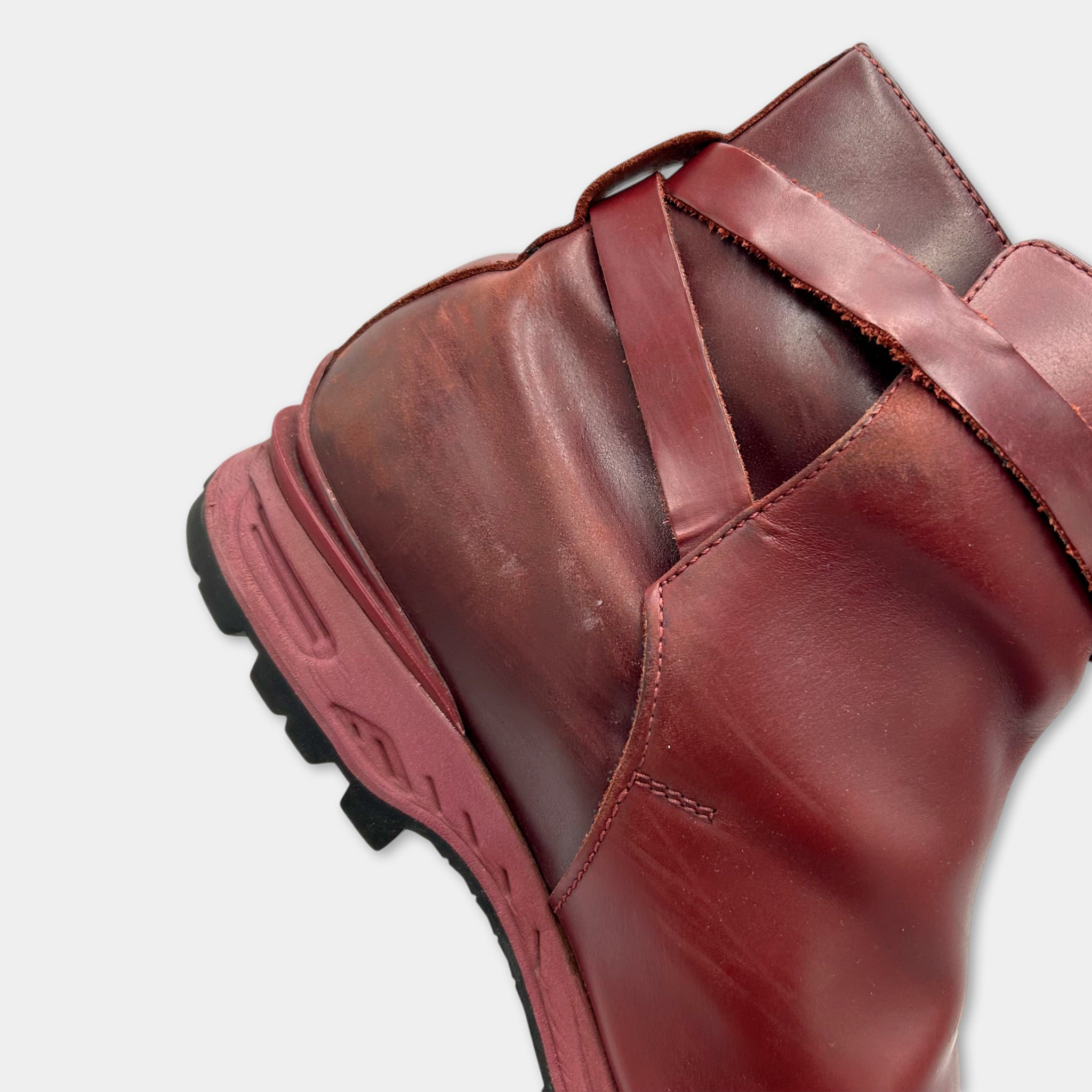 Acne Studios Track Oxblood Leather Boots