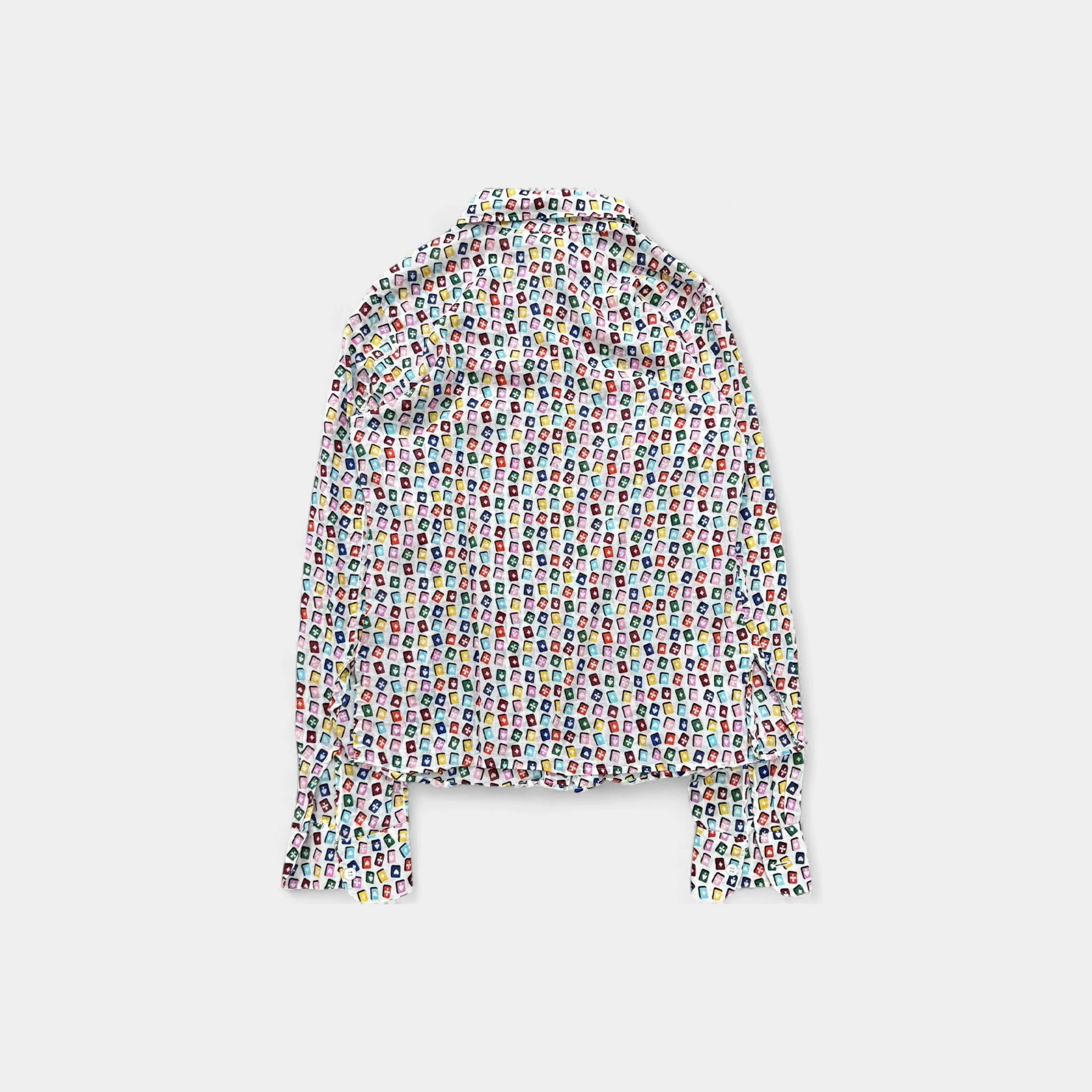 Agnès b. 90s Cards Motif Cotton Shirt