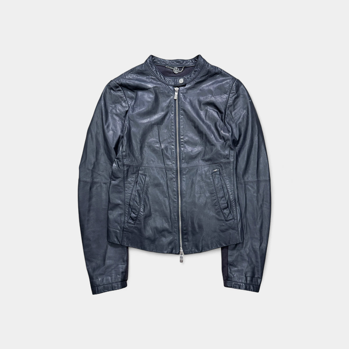 Armani Jeans Hybrid Leather Panel Biker Jacket