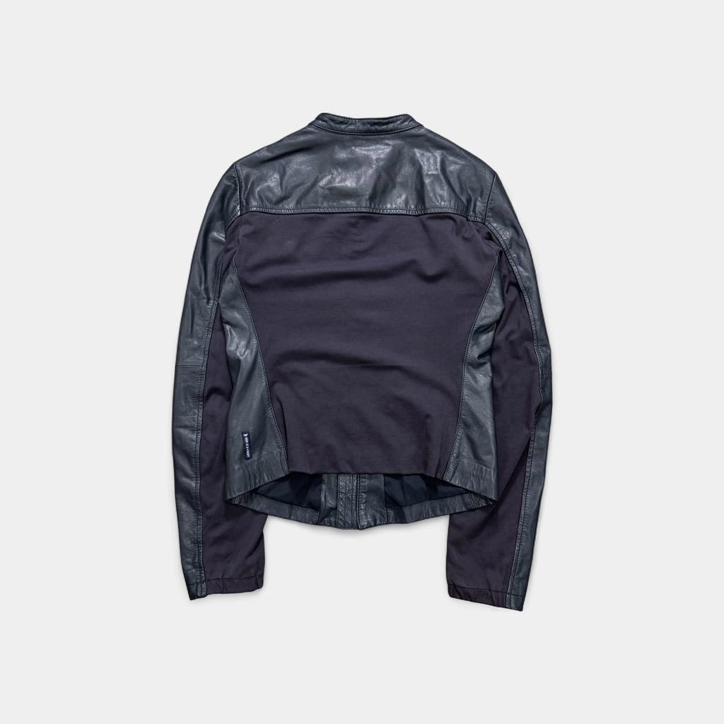 Armani Jeans Hybrid Leather Panel Biker Jacket