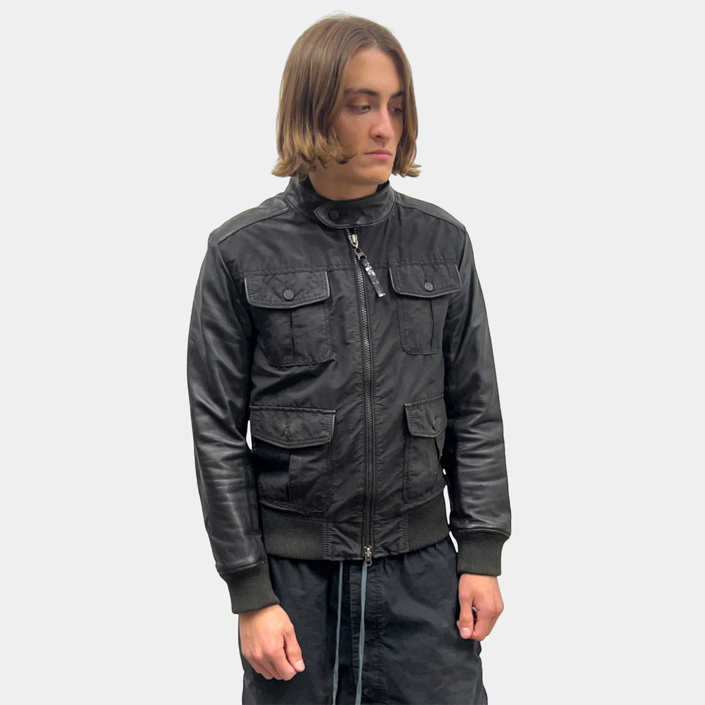 Armani Jeans Nylon Leather Cargo Jacket