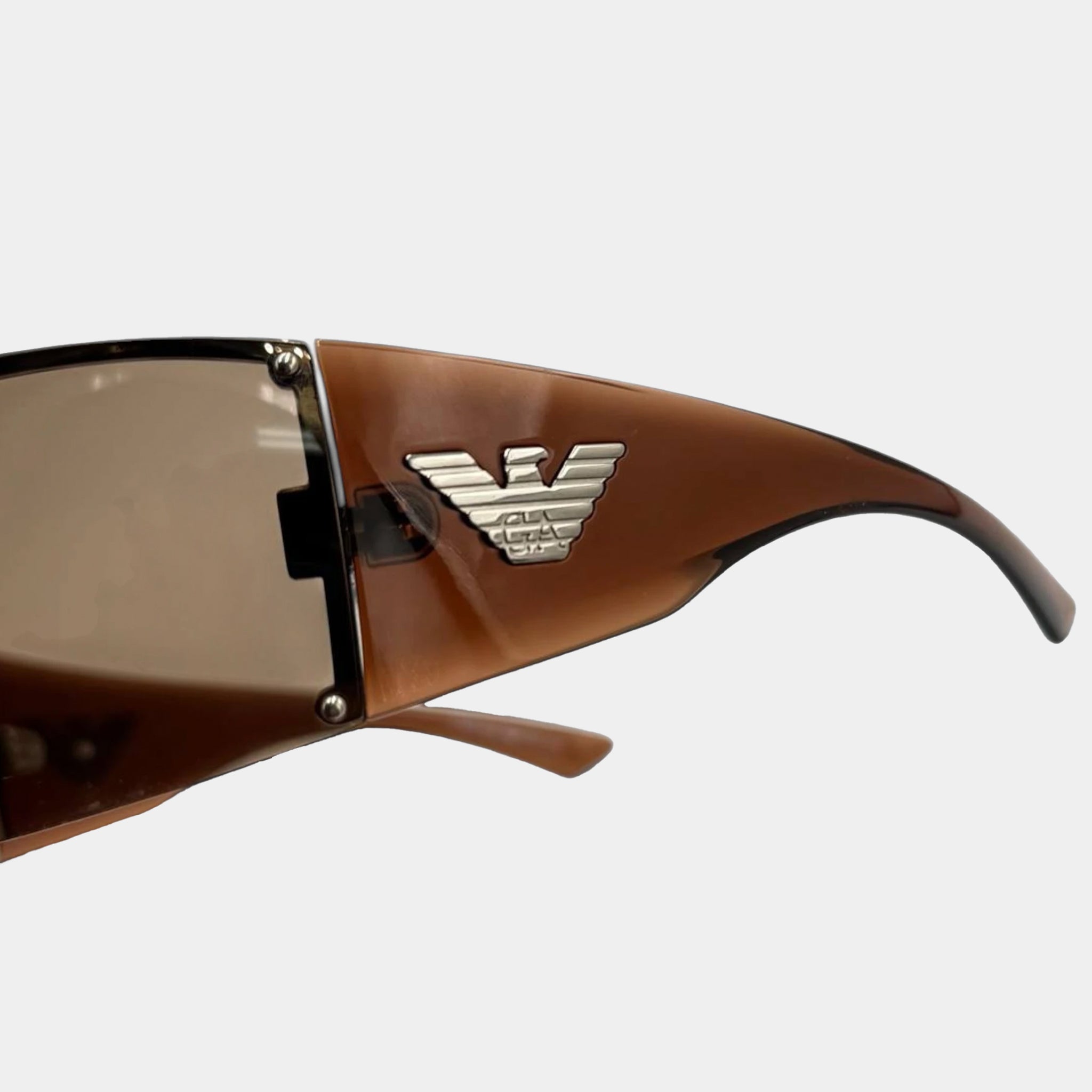 Emporio Armani 2000s Brown Visor Shield Sunglasses