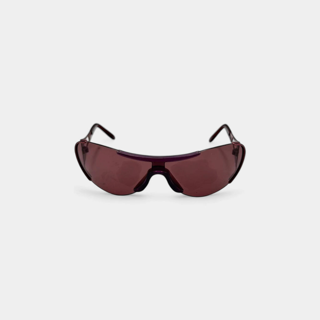 Emporio Armani 2000s Red Sport Shield Sunglasses