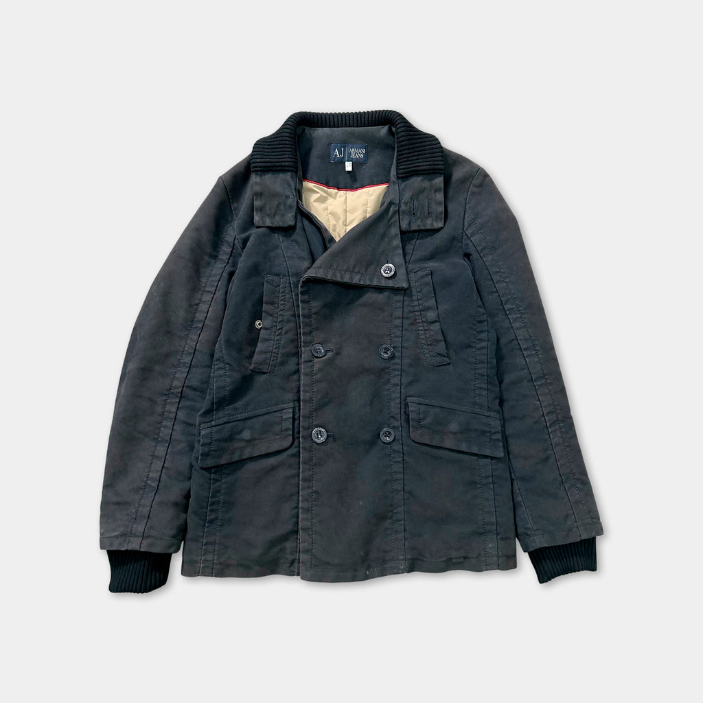 Armani Classic Long Button Navy Coat