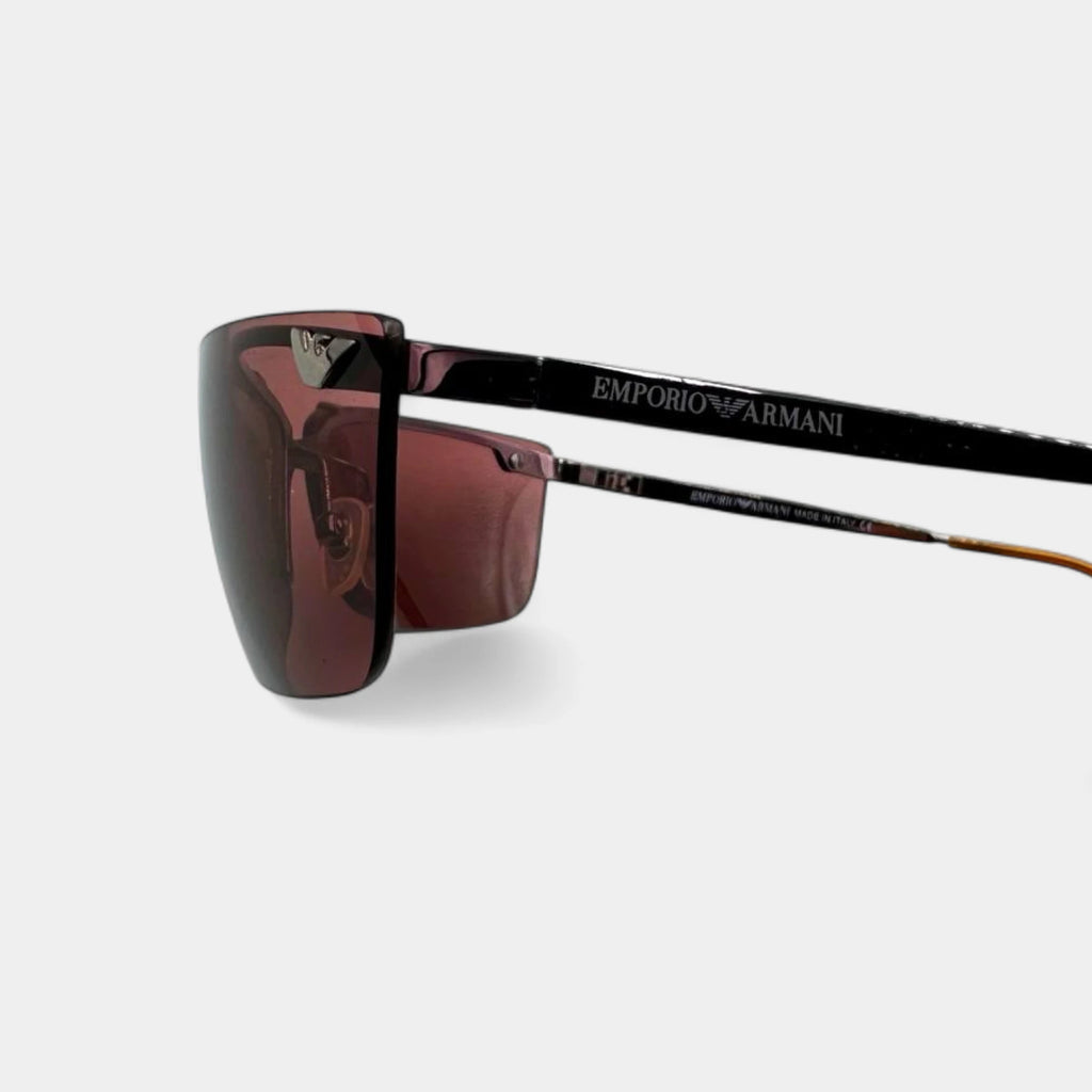Emporio Armani 2000s Wine Red Tinted Shield Sunglasses