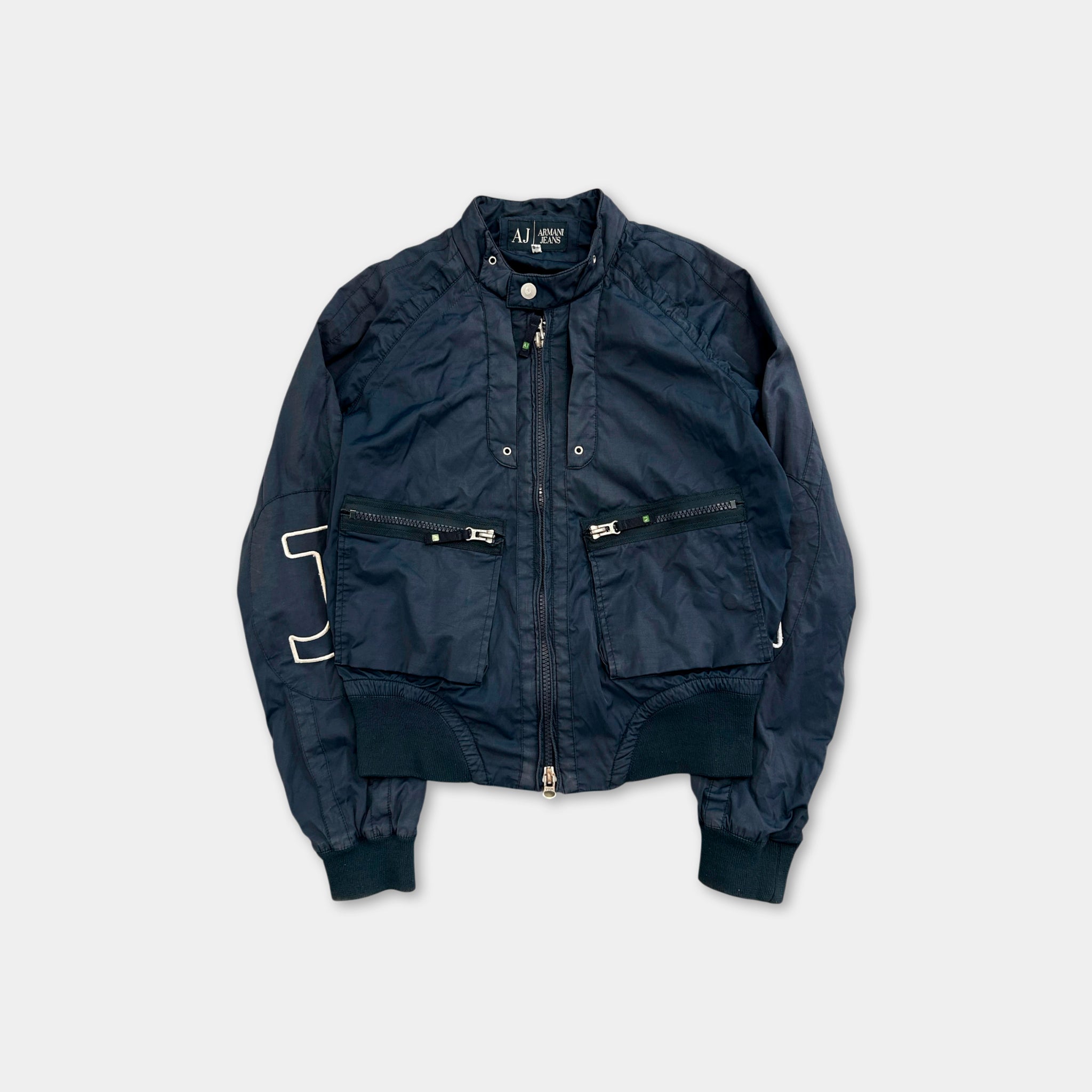 Armani Jeans 2000's Navy Multizipper Jacket