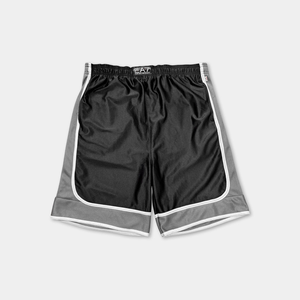 EA7 Emporio Armani Black Mesh Basketball Shorts