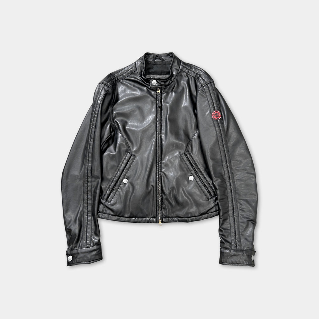 Armani Jeans 2000's Leather Black Racing Jacket
