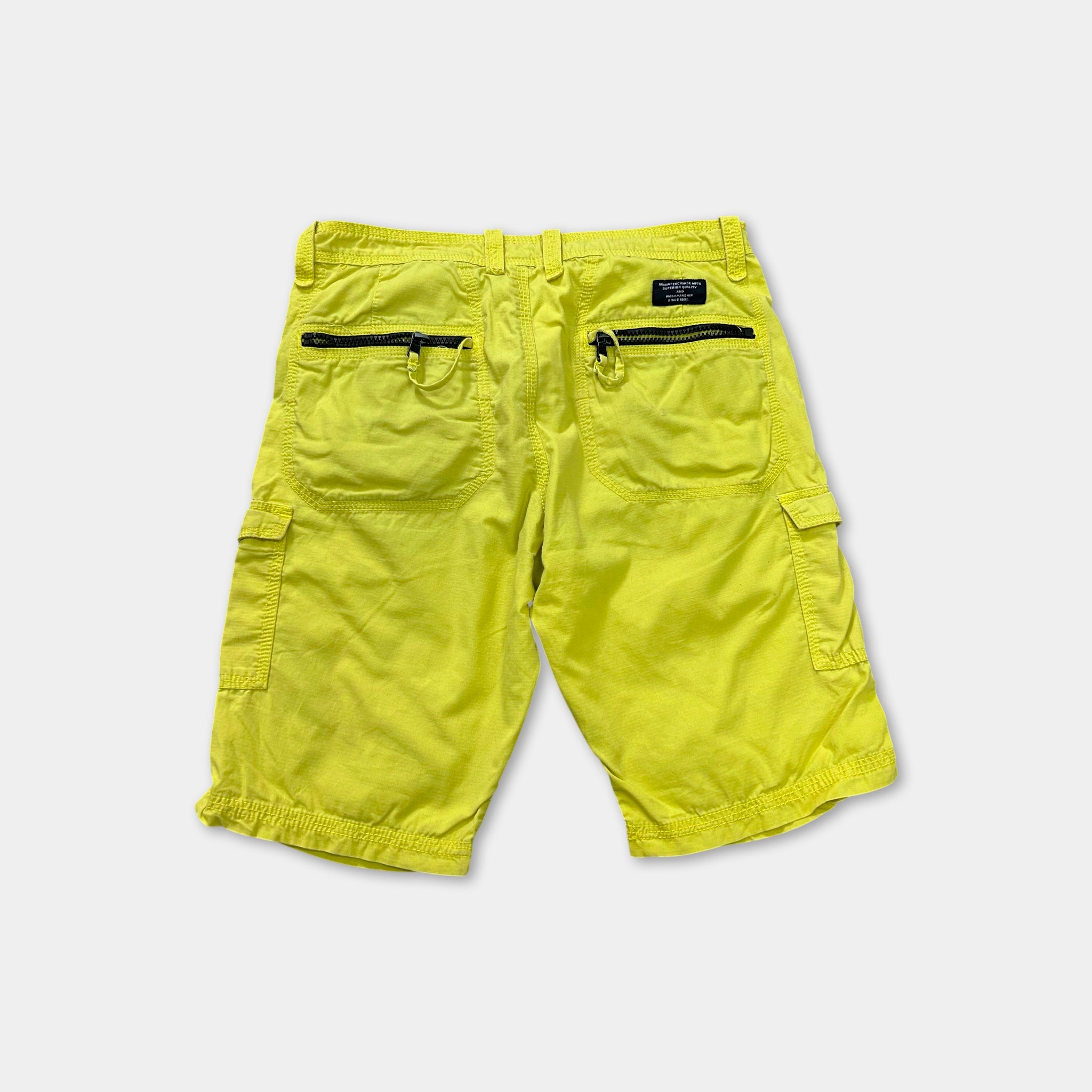 Armani Exchange Utilitarian Yellow Cargo Shorts