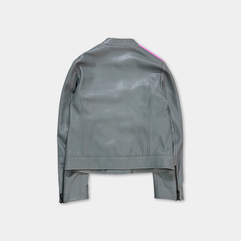 Emporio Armani Racing Grey Leather Jacket