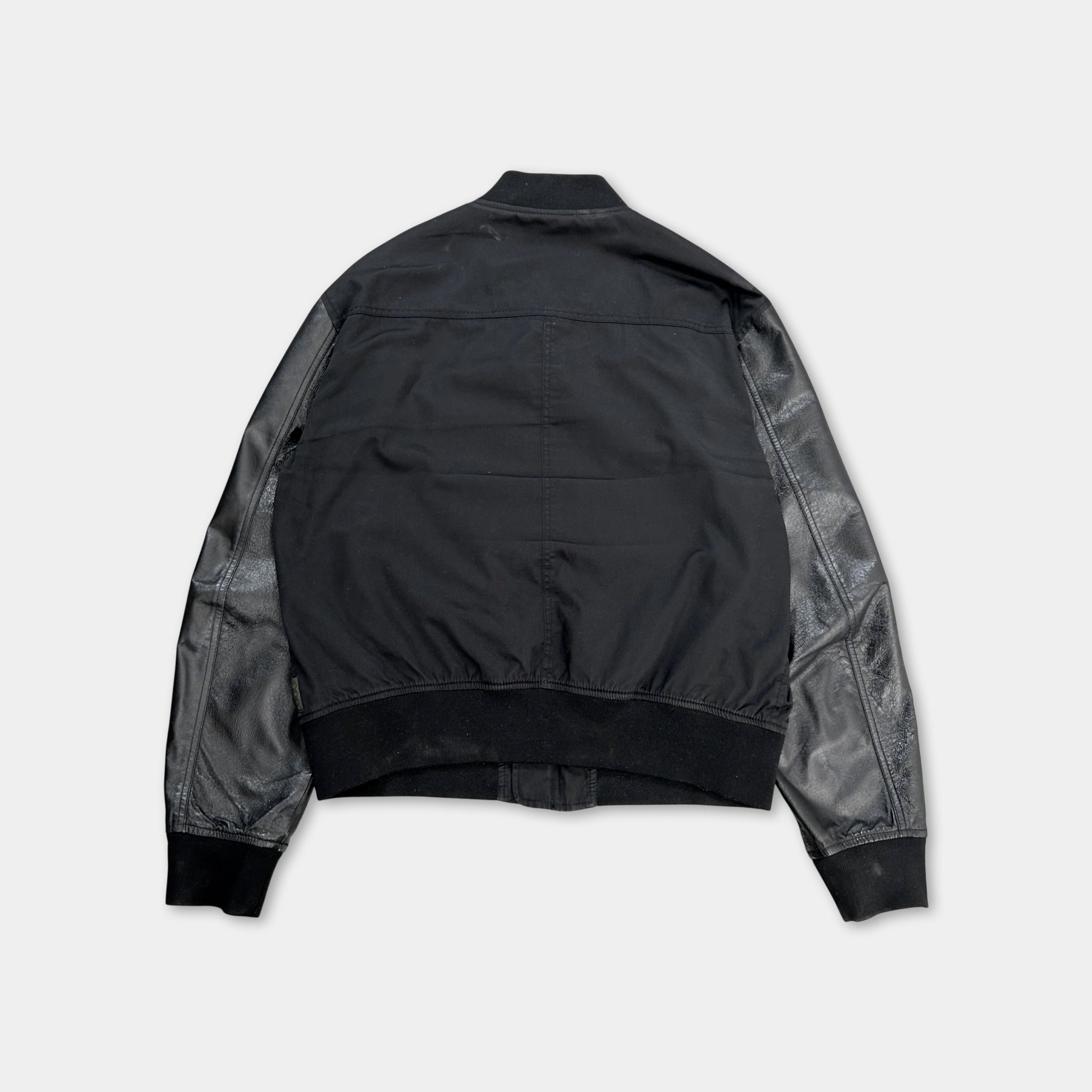 Armani Jeans Black Canvas and Leather Jacket