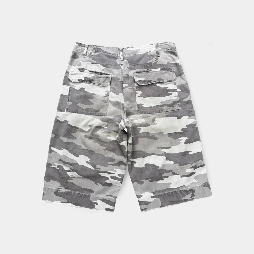 Armani Exchange White Snow Camouflage Cargo Shorts