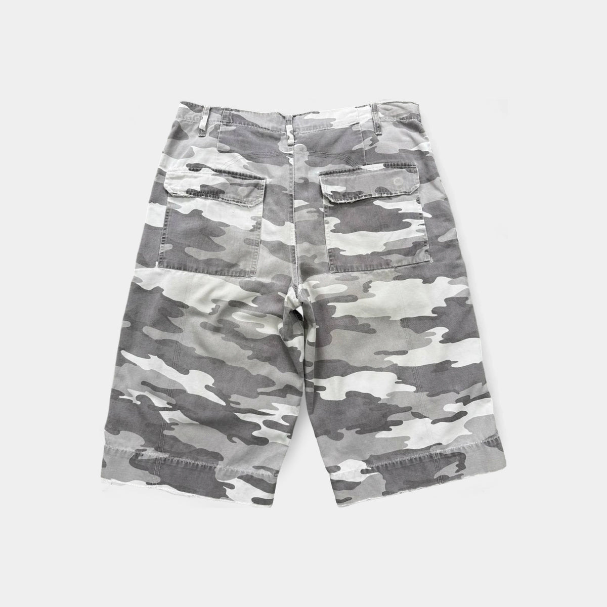 Armani Exchange White Snow Camouflage Cargo Shorts