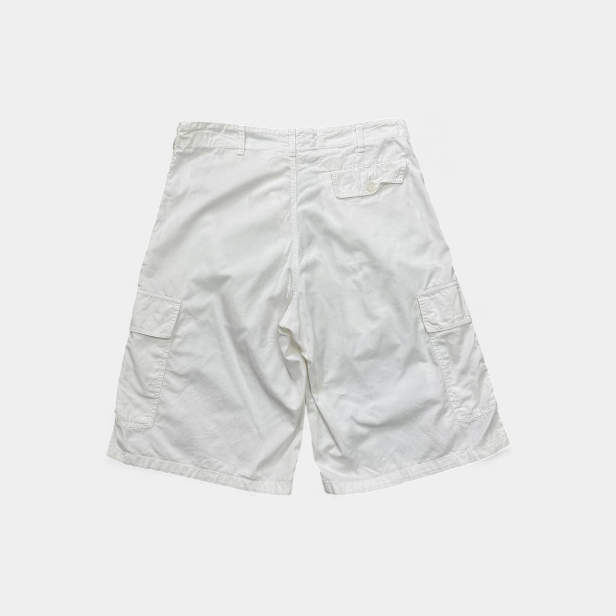 Emporio Armani 90s White Cotton Cargo Shorts