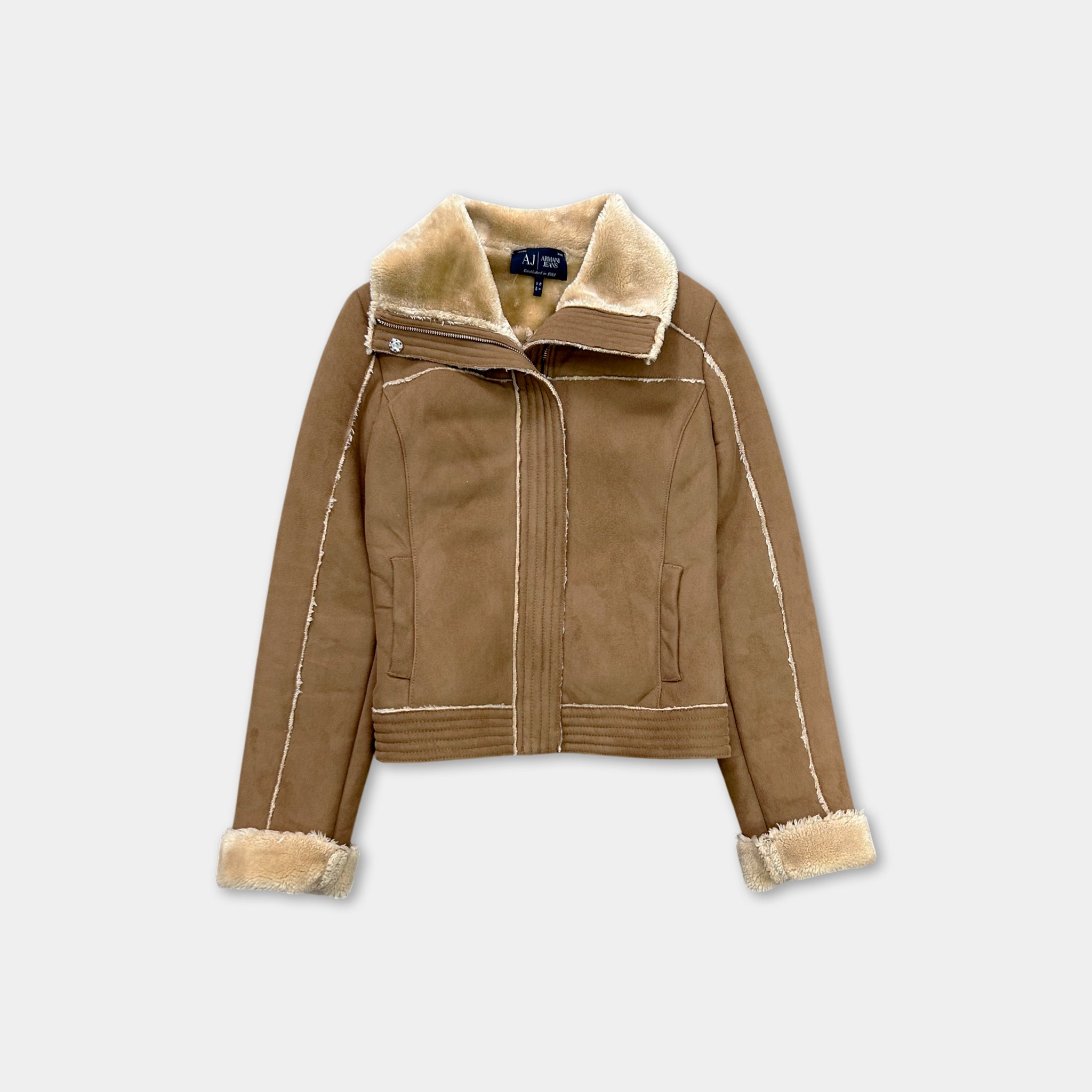 Armani Jeans Suede Shearling Jacket