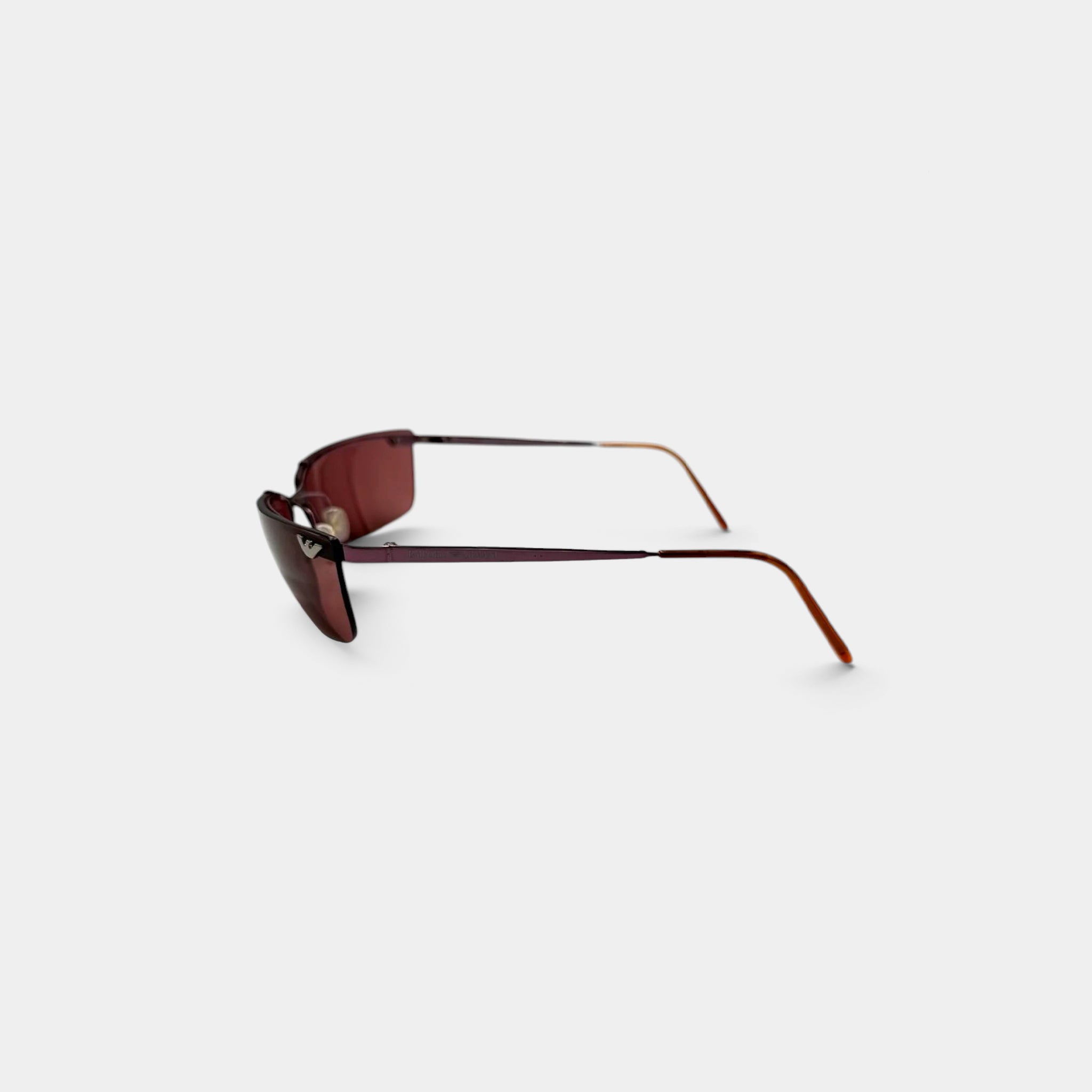 Emporio Armani 2000s Wine Red Tinted Shield Sunglasses