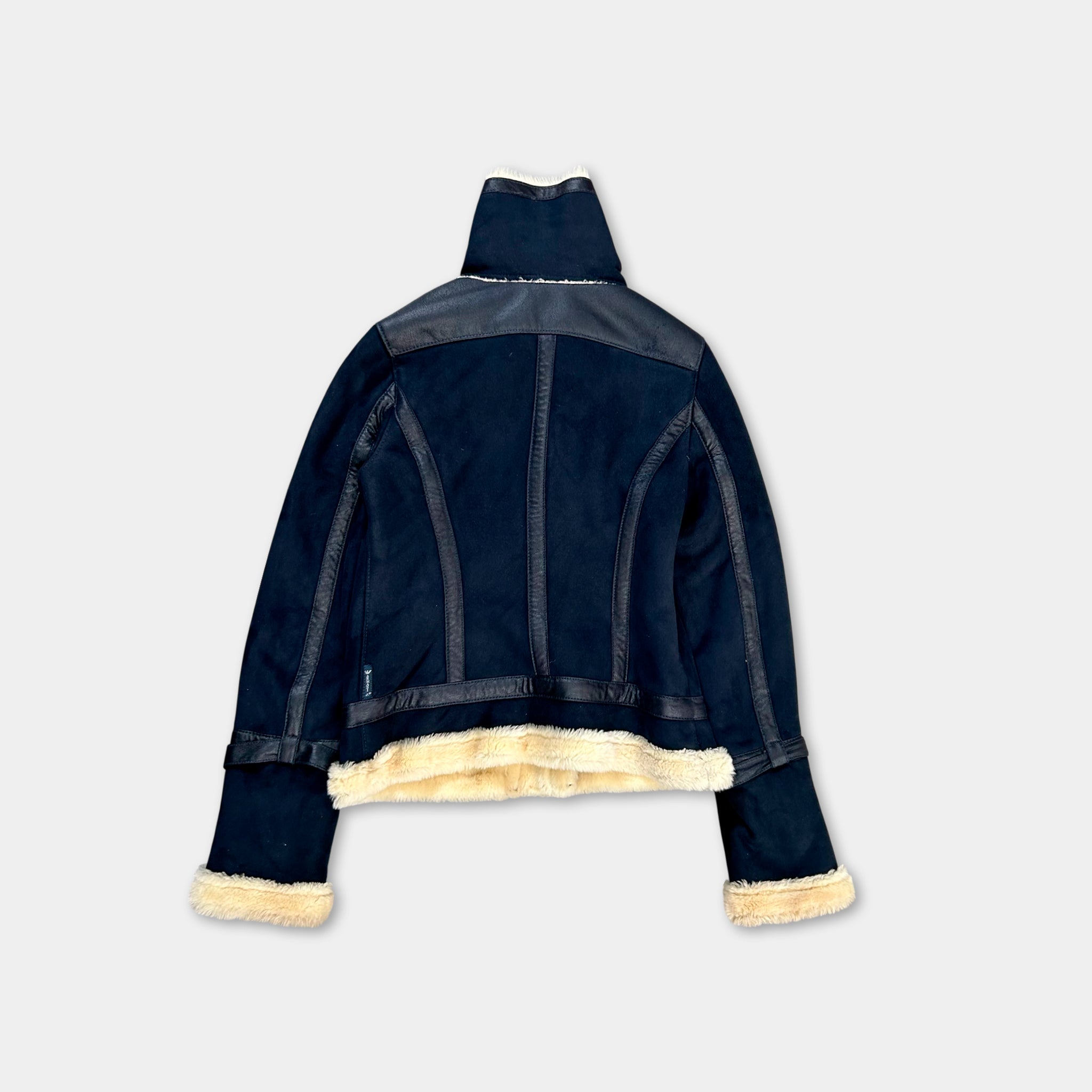 Armani Suede Bondage Navy Leather Jackets