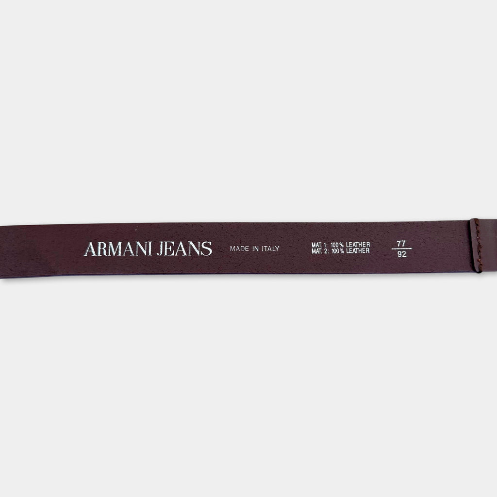 Armani Jeans Brown Suede Studded Belt