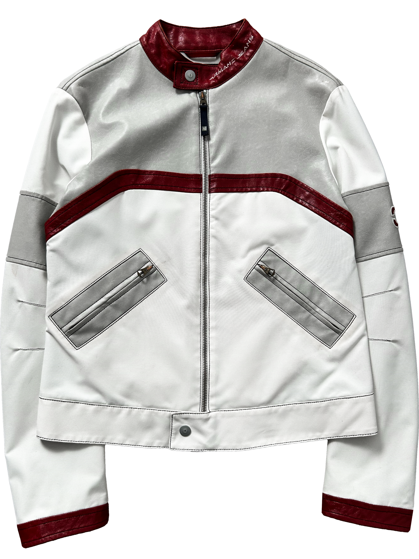 Armani Jeans Leather Racing Bike Jacket (M)