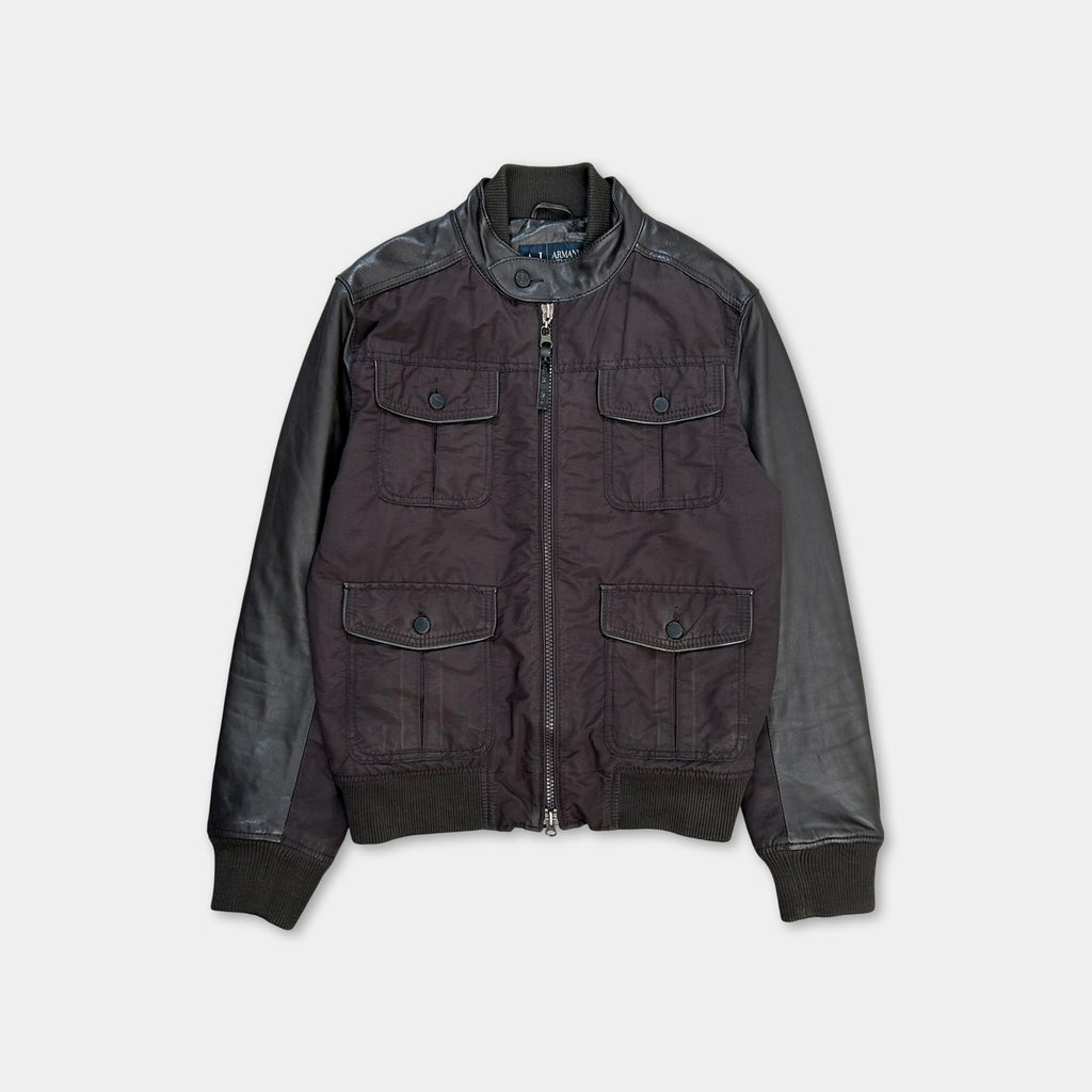 Armani Jeans Nylon Leather Cargo Jacket
