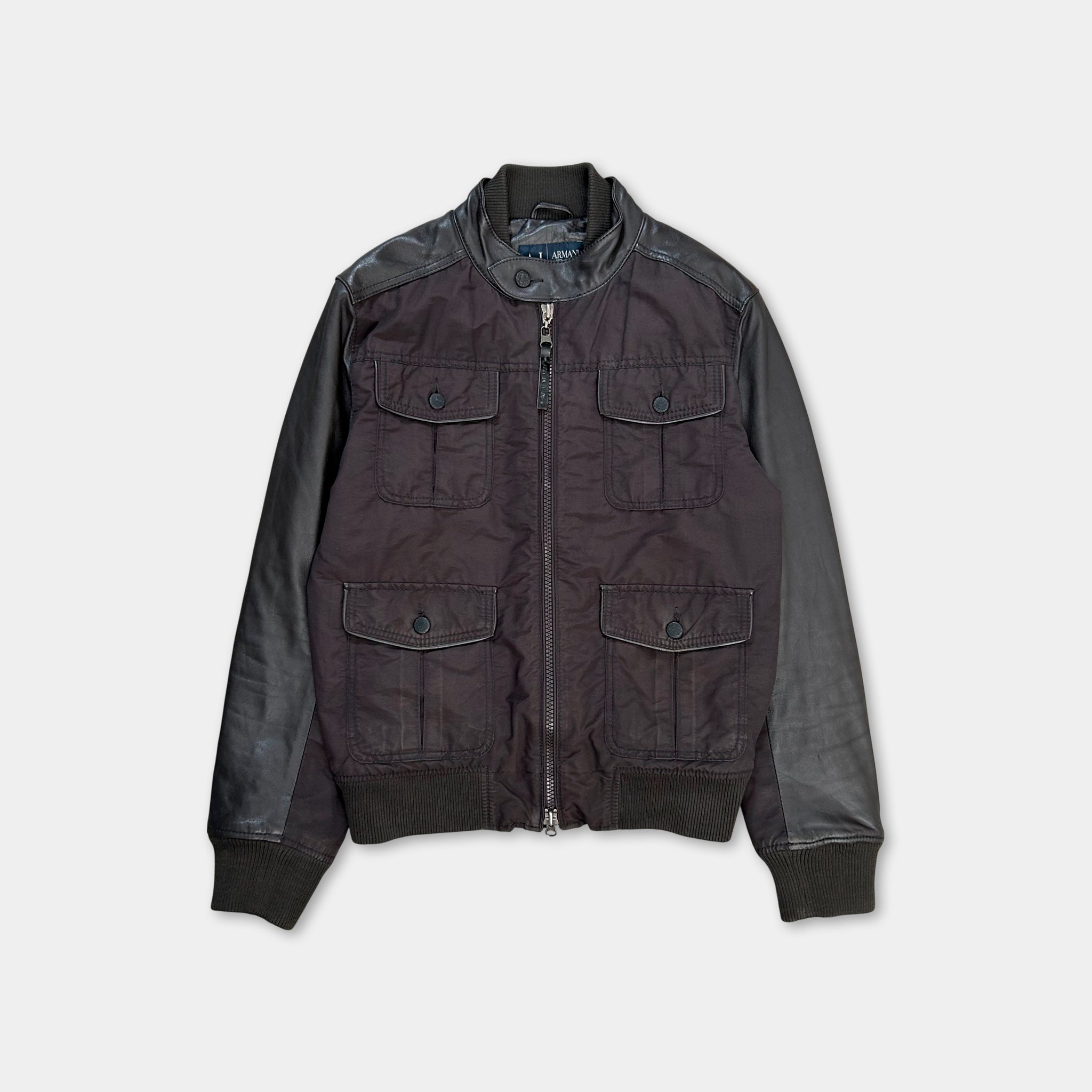 Armani Jeans Nylon Leather Cargo Jacket