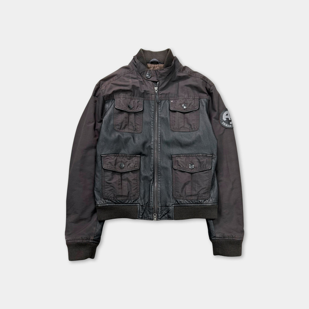Armani Jeans Nylon and Leather Cargo Jacket