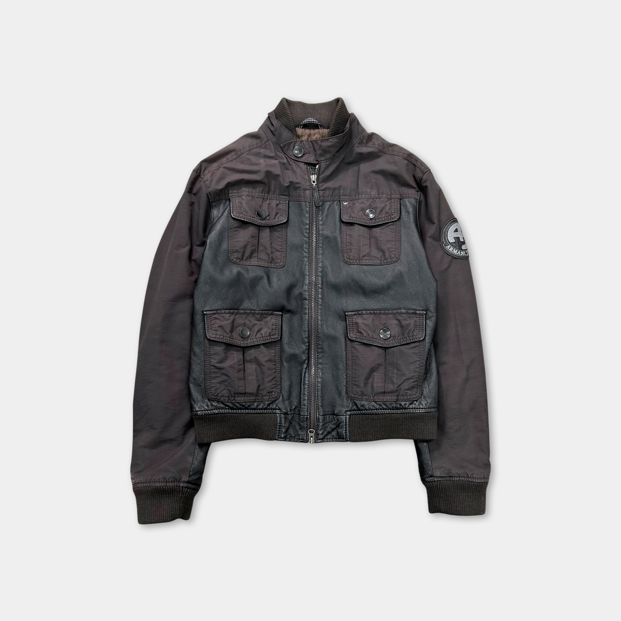 Armani Jeans Nylon and Leather Cargo Jacket