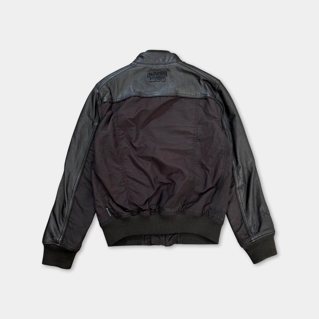 Armani Jeans Nylon Leather Cargo Jacket