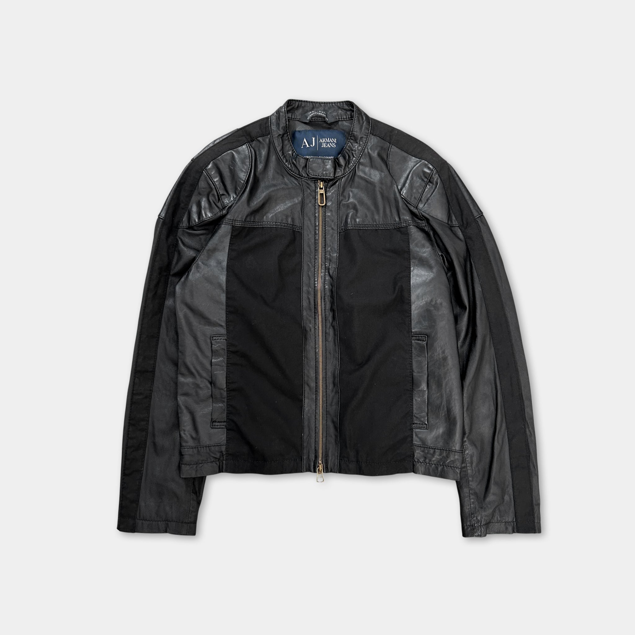 Armani Jeans Leather and Canvas Nylon Jacket