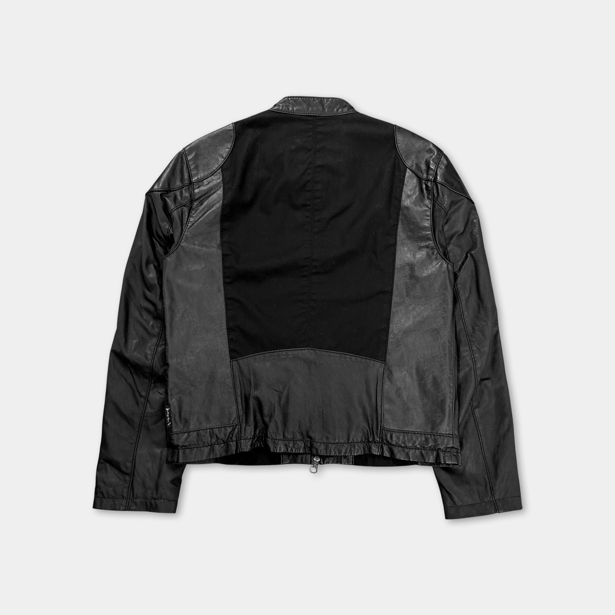 Armani Jeans Leather and Canvas Nylon Jacket