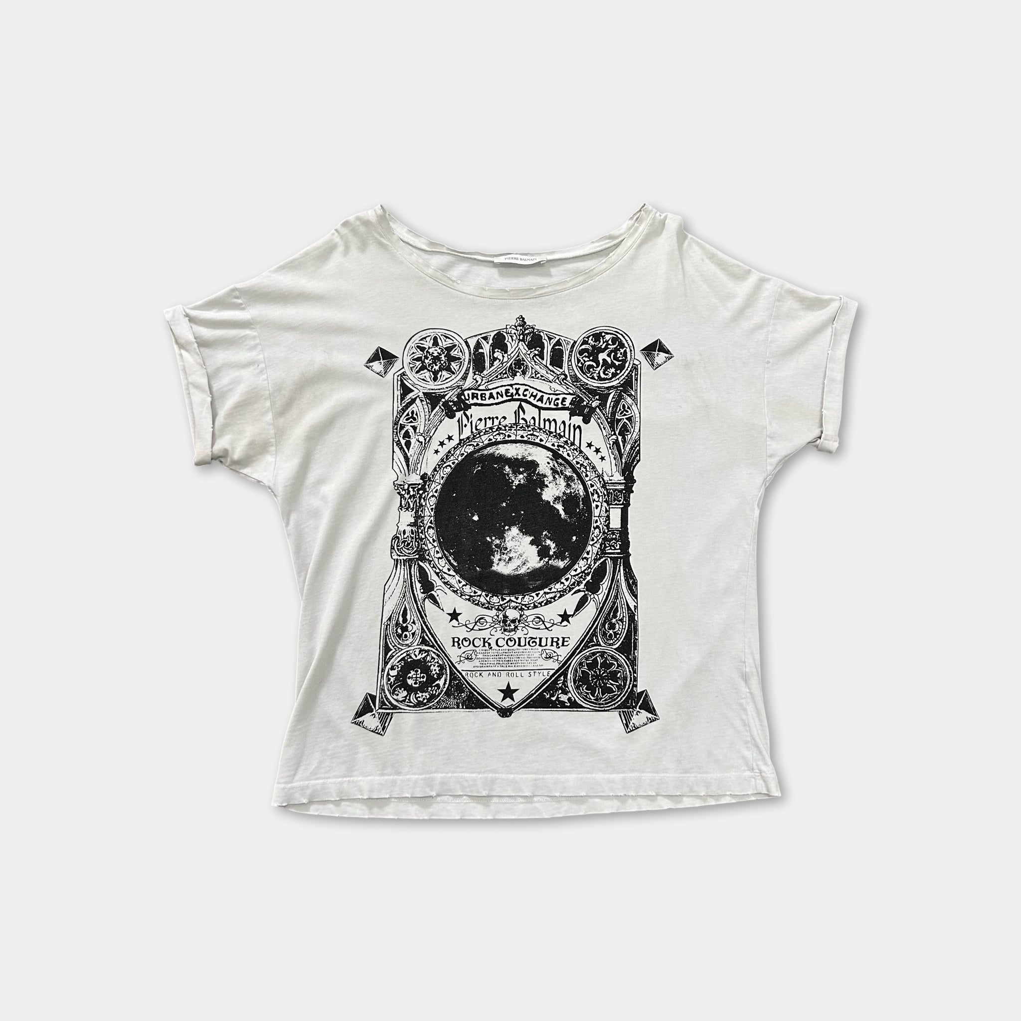 Pierre Balmain SS14 Distressed "Rock Couture" Graphic T-Shirt
