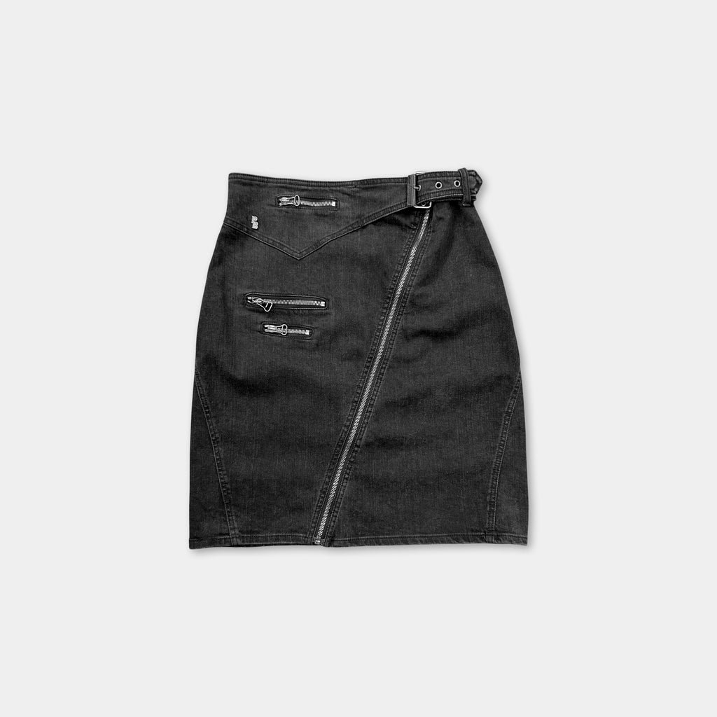 Pierre Balmain Zippers Denim Long Skirt