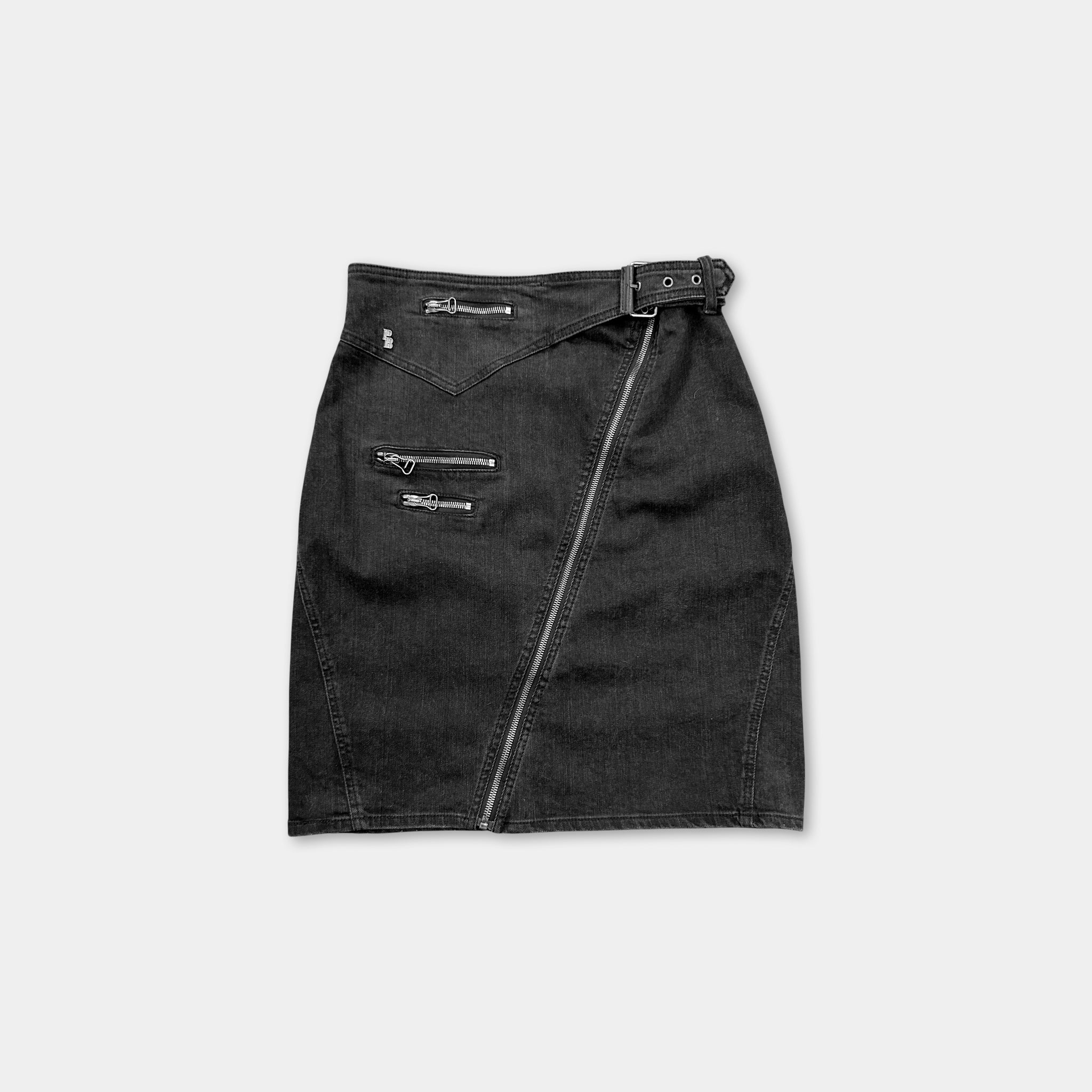 Pierre Balmain Zippers Denim Long Skirt