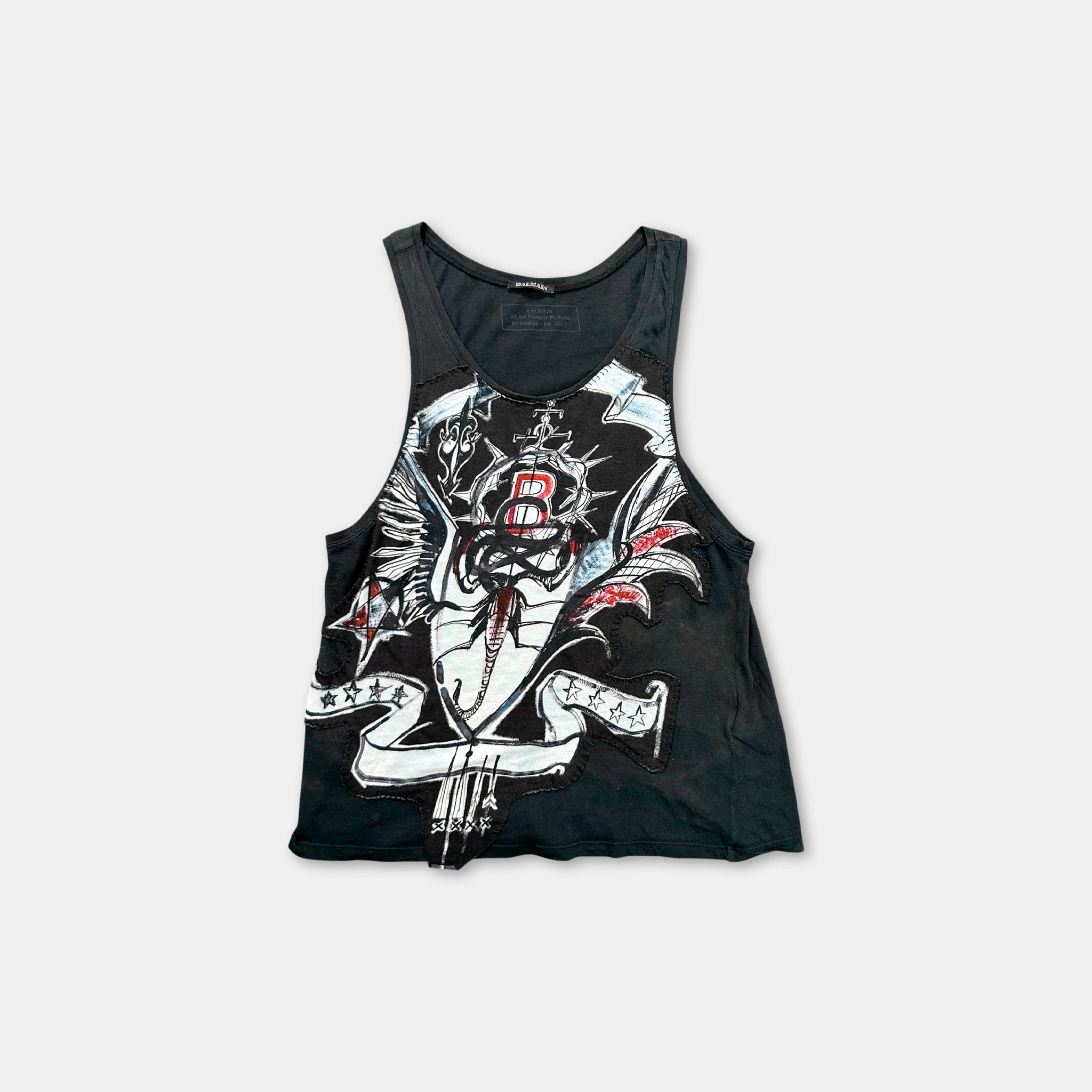 Balmain SS11 Graphic Tanktop by Christophe Decarnin