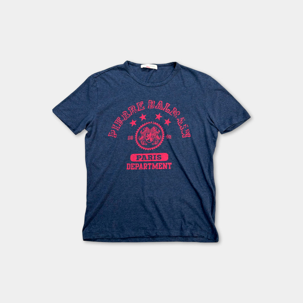 Balmain Graphic Navy Blue T-Shirt