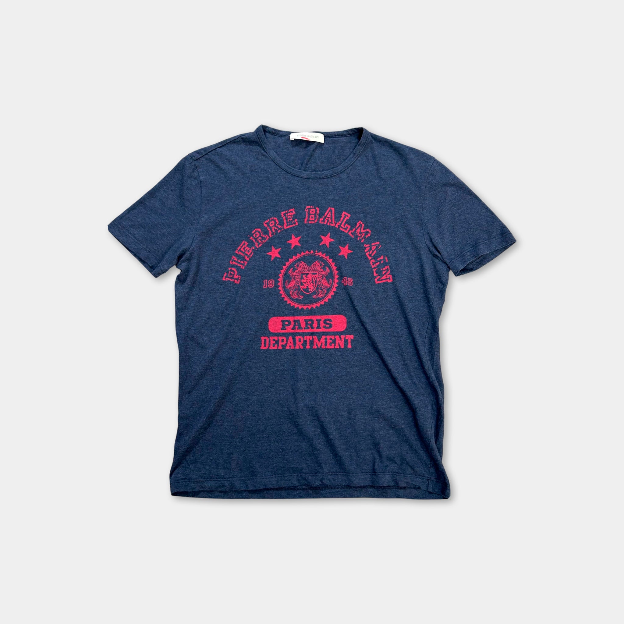 Balmain Graphic Navy Blue T-Shirt