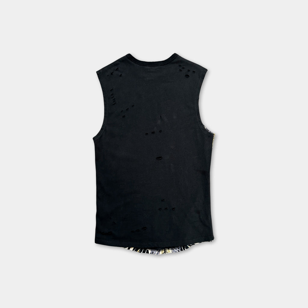 Balmain Distressed Snake Graphic Tank Top