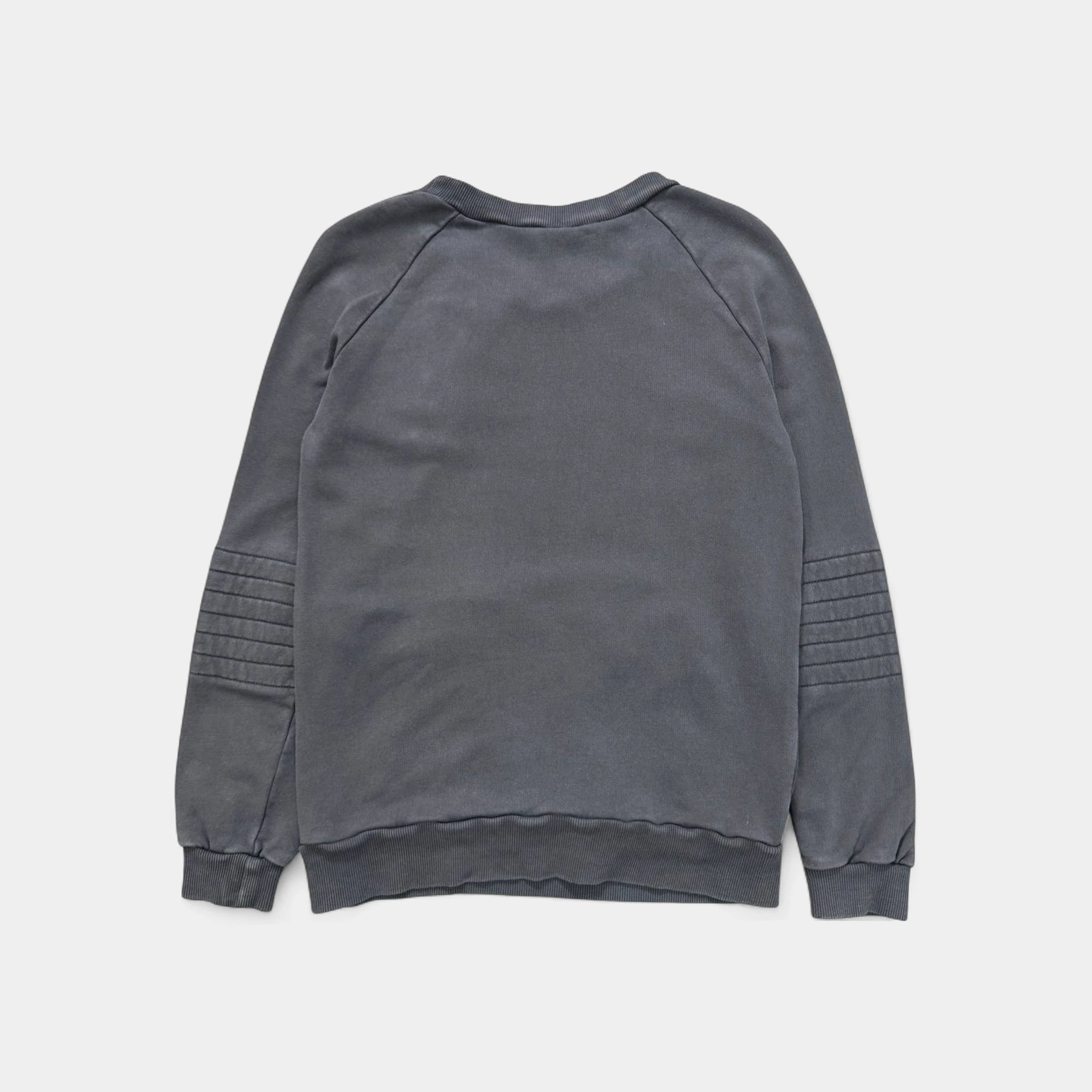 Pierre Balmain Faded Grey Biker Multi-Zip Sweatshirt