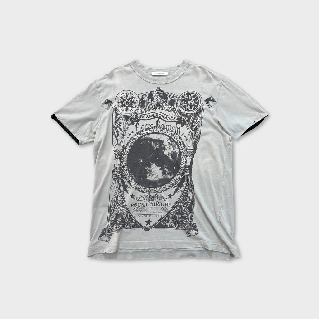Pierre Balmain Distressed Moon Graphic T-Shirt