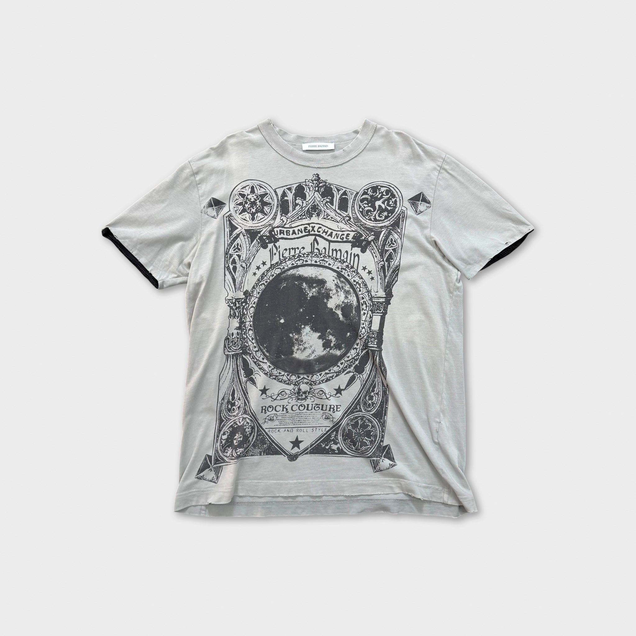 Pierre Balmain Distressed Moon Graphic T-Shirt