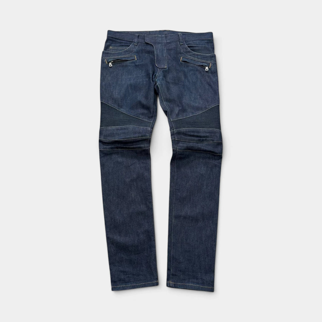 Balmain 2015 Indigo Denim Biker Jeans