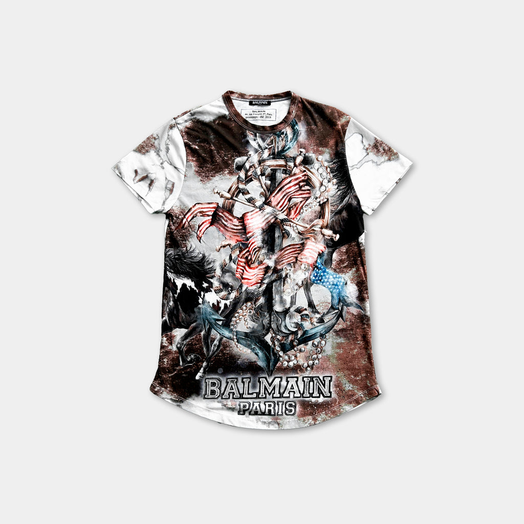 Balmain 2009 American War Graphic T-Shirt White