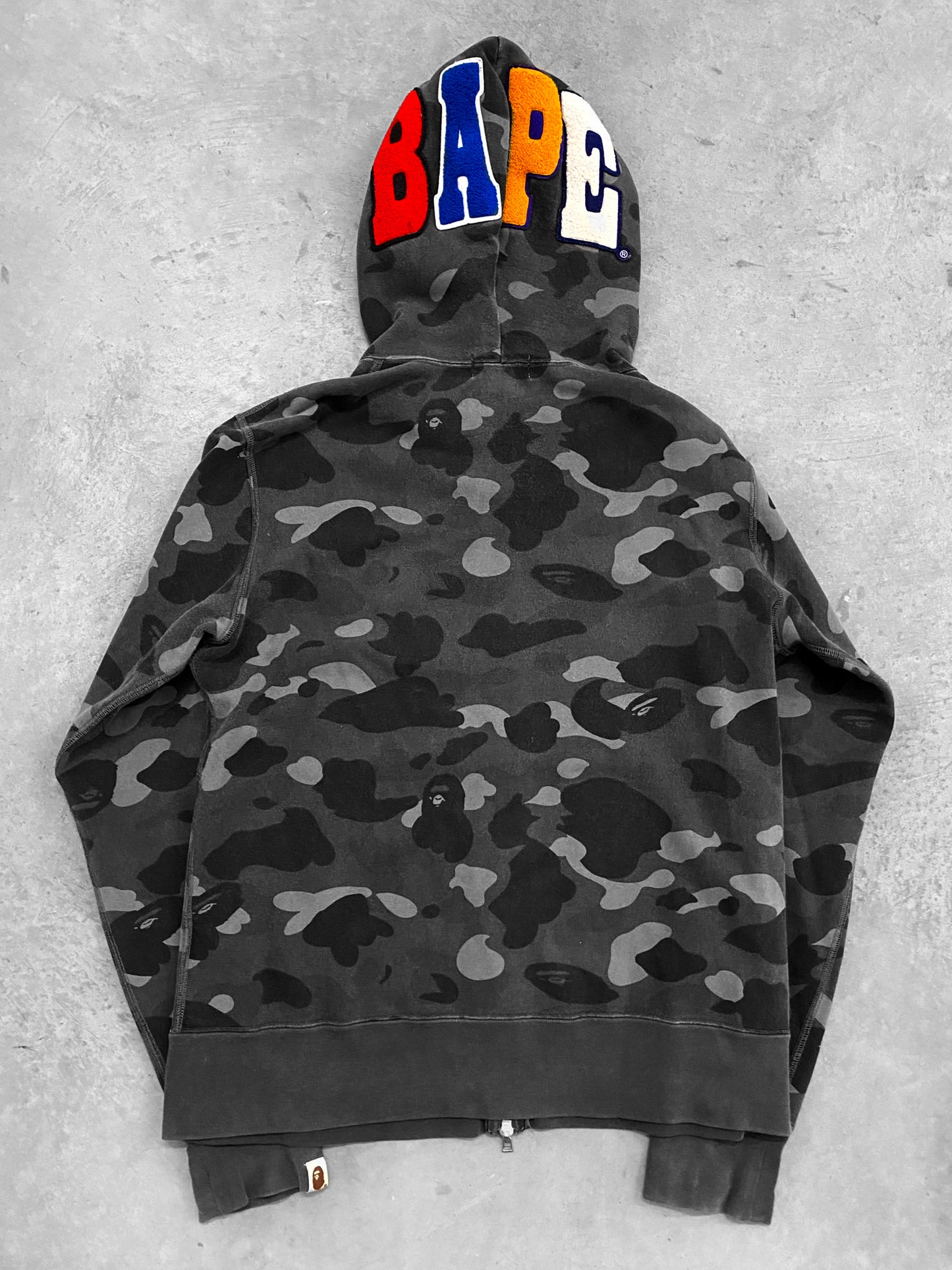 A Bathing Ape Grey Camo Zip-up Hoodie (M)