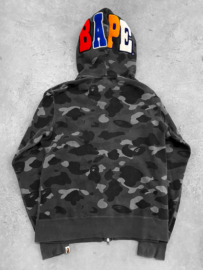 A Bathing Ape Grey Camo Zip-up Hoodie (M)