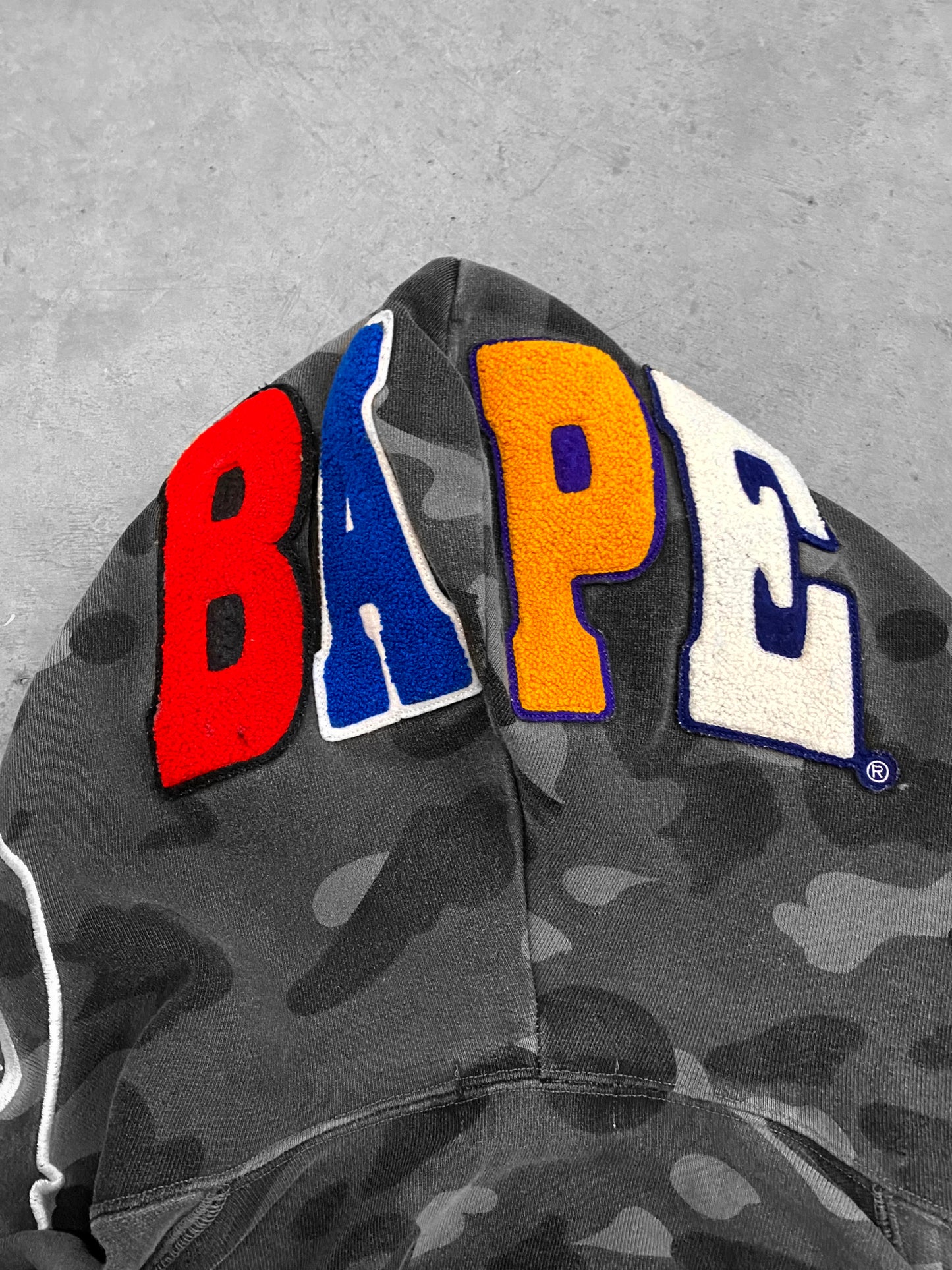 A Bathing Ape Grey Camo Zip-up Hoodie (M)