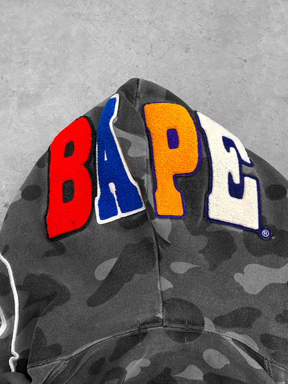 A Bathing Ape Grey Camo Zip-up Hoodie (M)